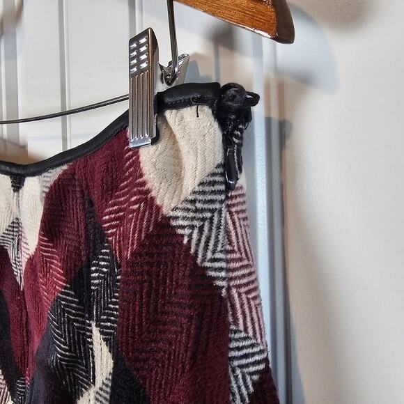 Free People Mini Skirt Womens Small Red Twiggy Herringbone Y2K Clueless Preppy - Picture 6 of 9